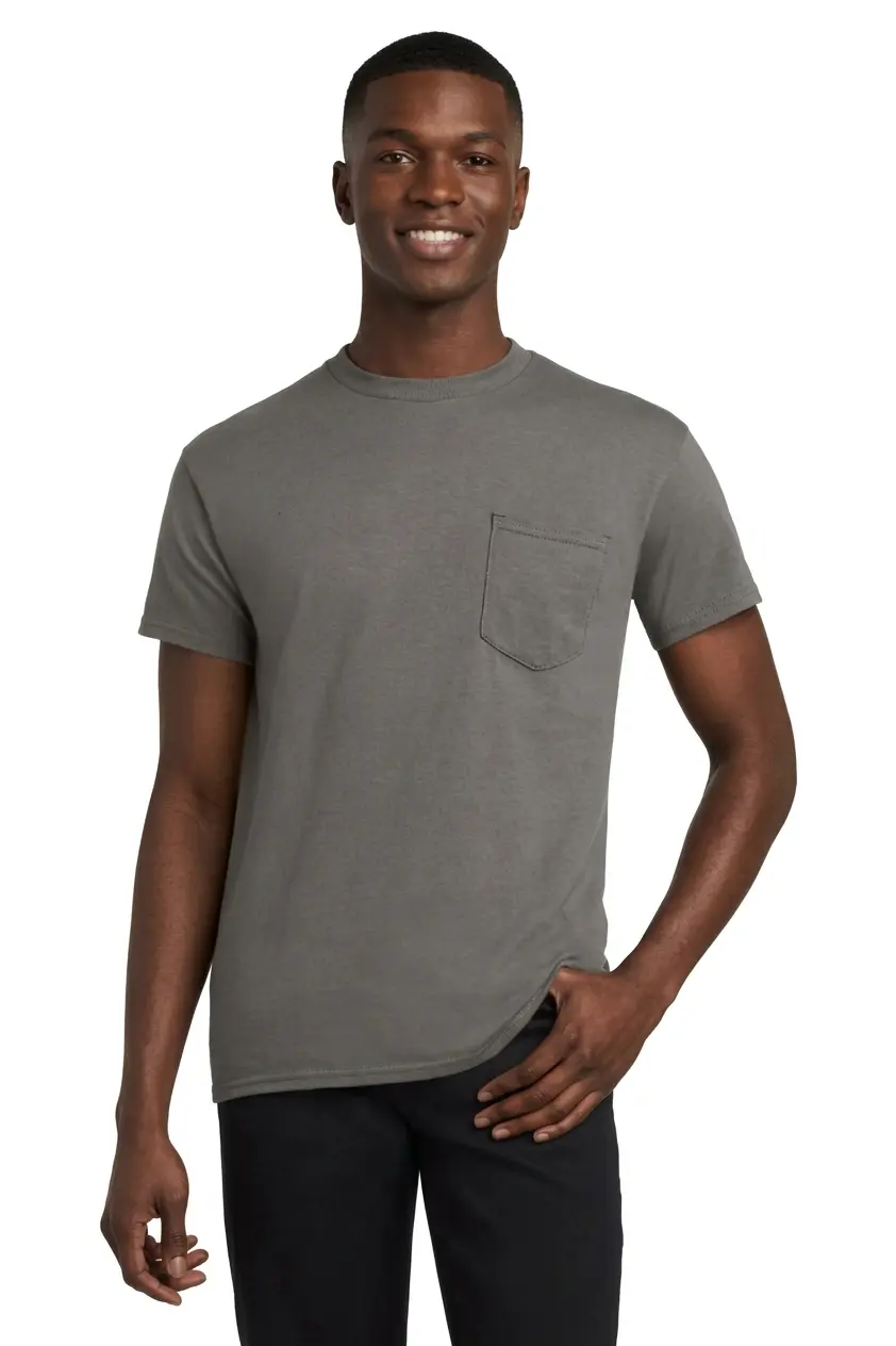 3 Gildan Heavy Cotton 100% Cotton Pocket T-Shirt - Image 1