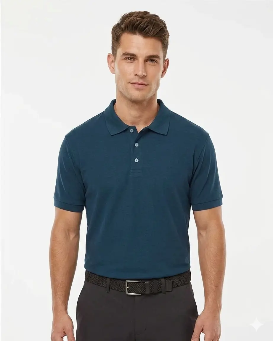 Men-27 Tultex Sport Pique Polo, 3 Button Short Sleeve Collared Polo Shirt - Image 1