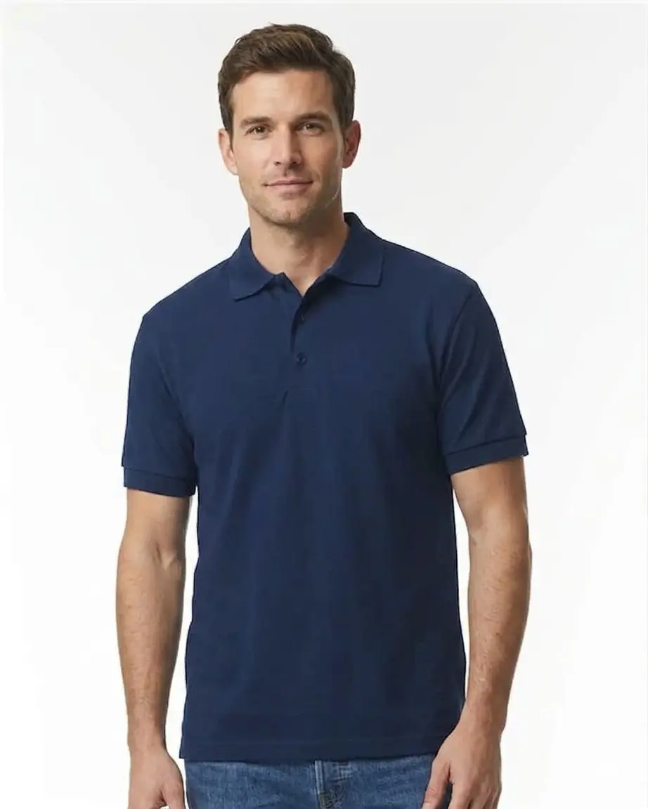 Men-28 Gildan DryBlend Jersey Polo, 3 Button Short Sleeve Collared Polo Shirt - Image 1